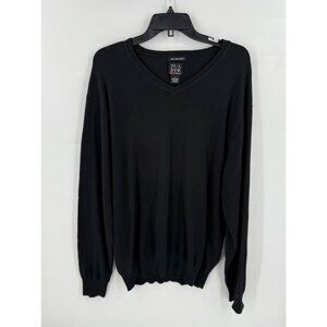 Jos A. Bank Mens Pima Cotton Pullover Sweater V Neck Size Large Black